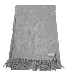Joshua Ellis 100% Cashmere Scarf Gray Fringed Luxury Womens 70"x12" NEW w/o Tag